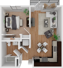 1BDRM, 1BTH 317 floor plan